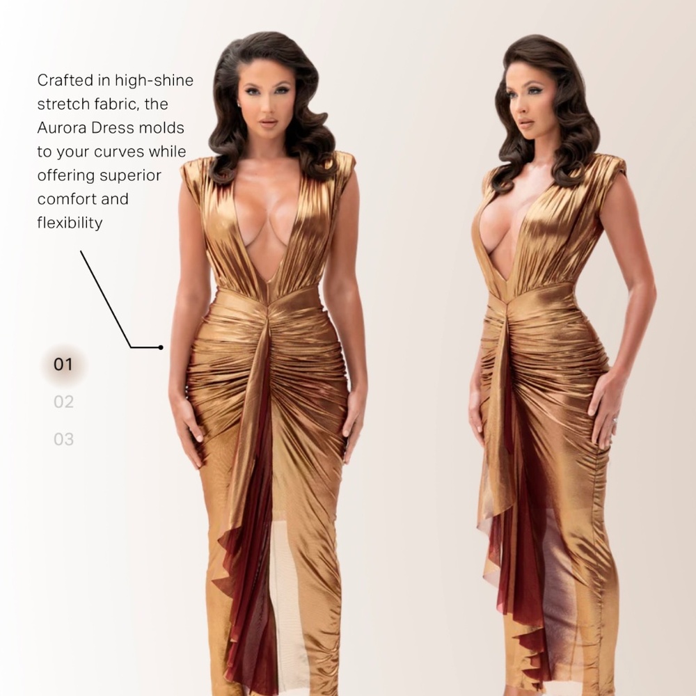 Coucoo Aurora Dress- Molten Gold